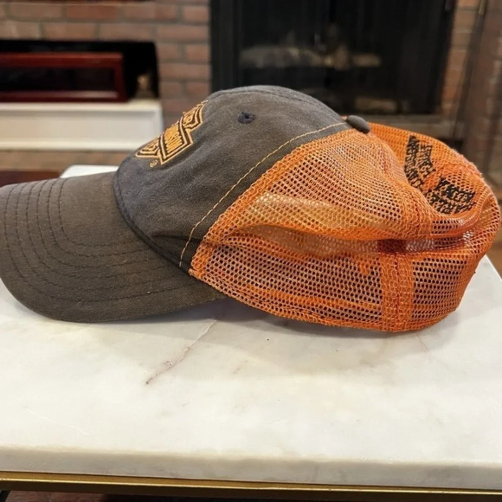 Harley-Davidson Trucker Hat‎ Big Island Hawaii Orange Mesh Black Cap Motorcycle